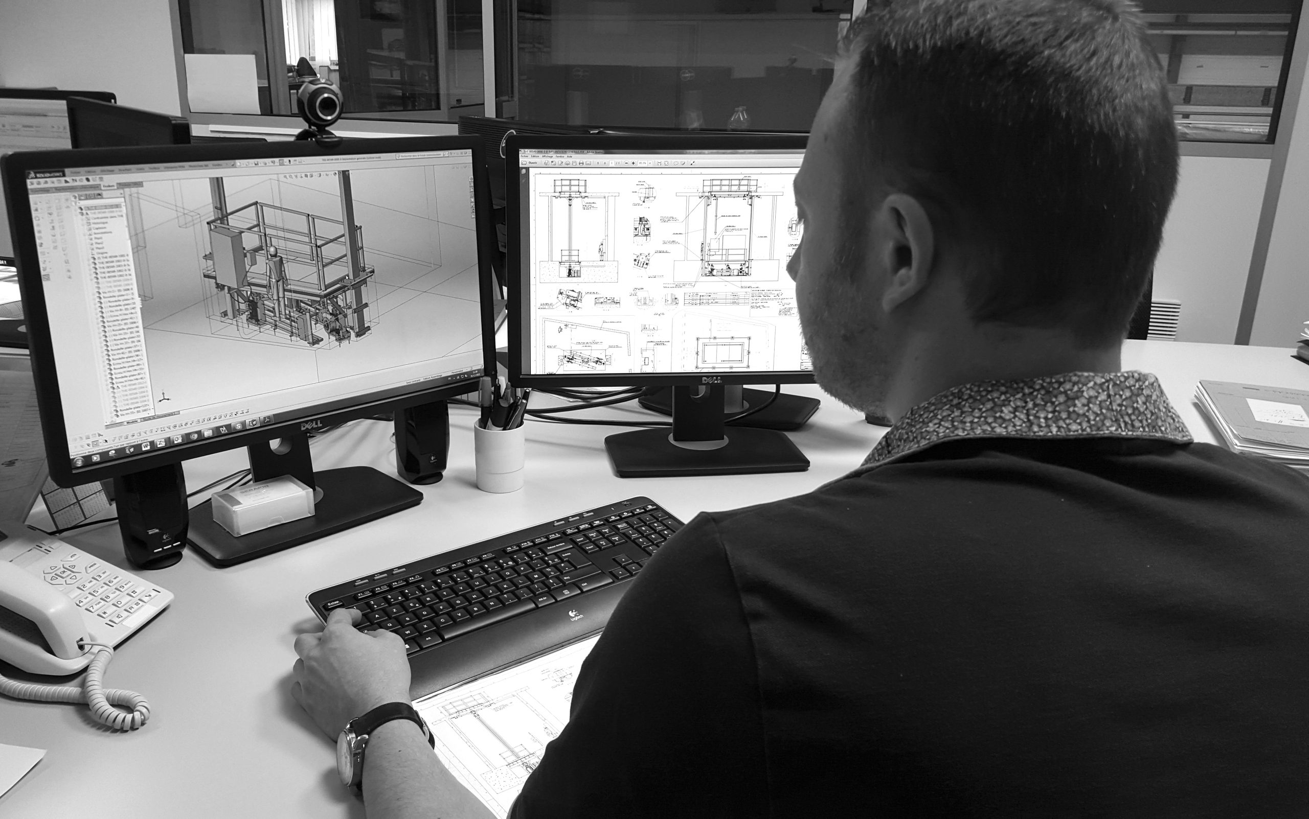 Ingénieur SERAPID en étude de conception sur poste de CAO